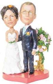 Подарок для двоих на свадьбу и годовщину статуэтка по фото»Свадебная композиция» - фото 1