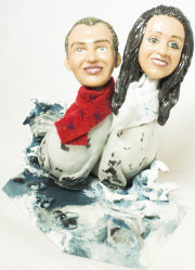 Романтический подарок для двоих | Портретная статуэтка «Два тюленя на дрейфующей льдине» - фото 1