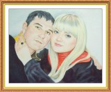 Портрет по фото на заказ A3 цветной 2 человека - фото 1