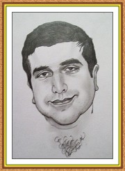 Шарж по фото черно-белый A1 только лицо - фото 1