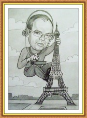 Шарж по фото черно-белый A1 сюжетный - фото 1